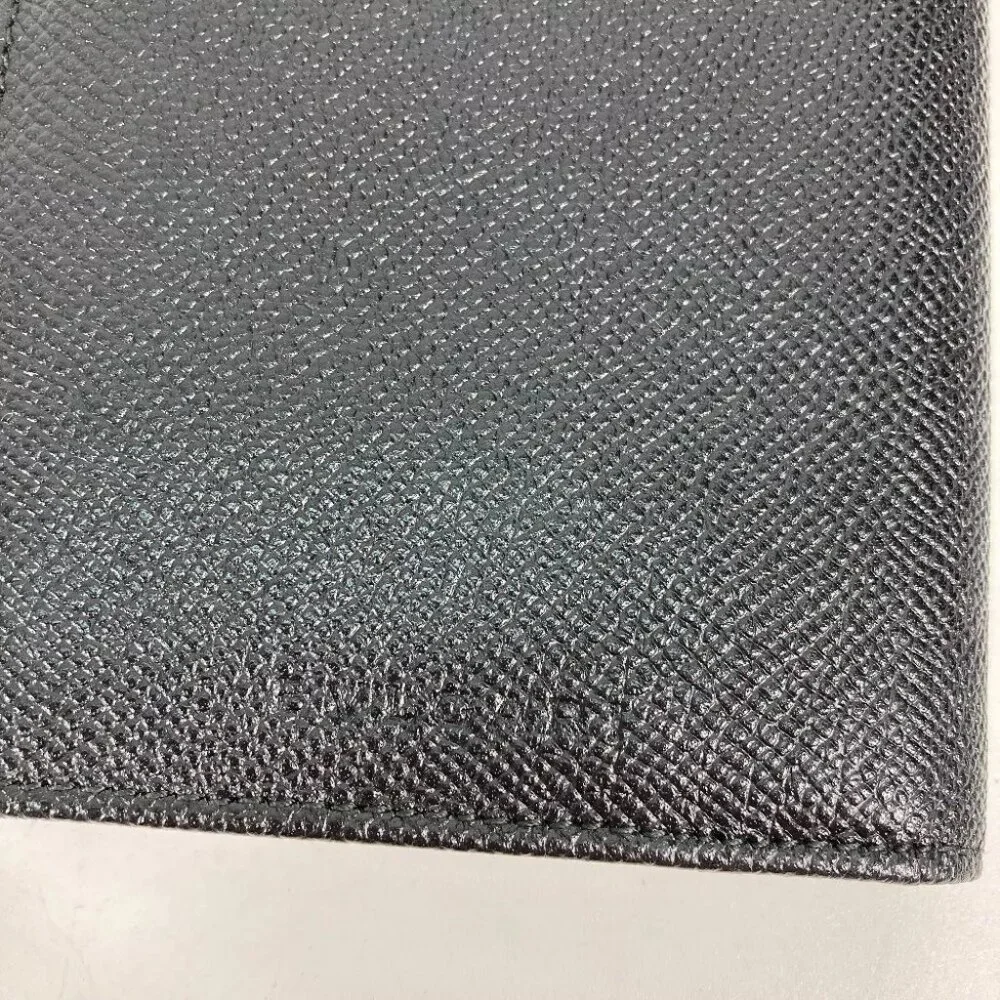 BVLGARI Long wallet logo Two fold Long Wallet Leather Black